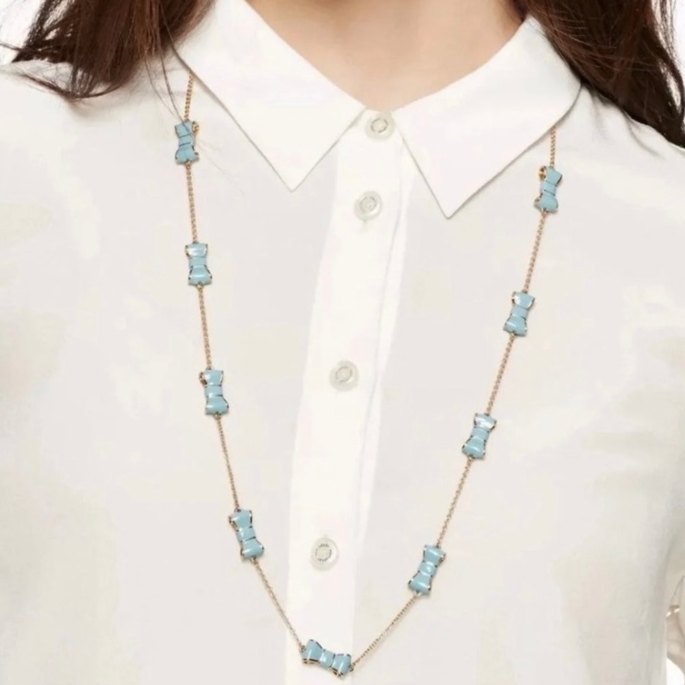 Kate Spade 30” Take a Bow Turquoise Necklace